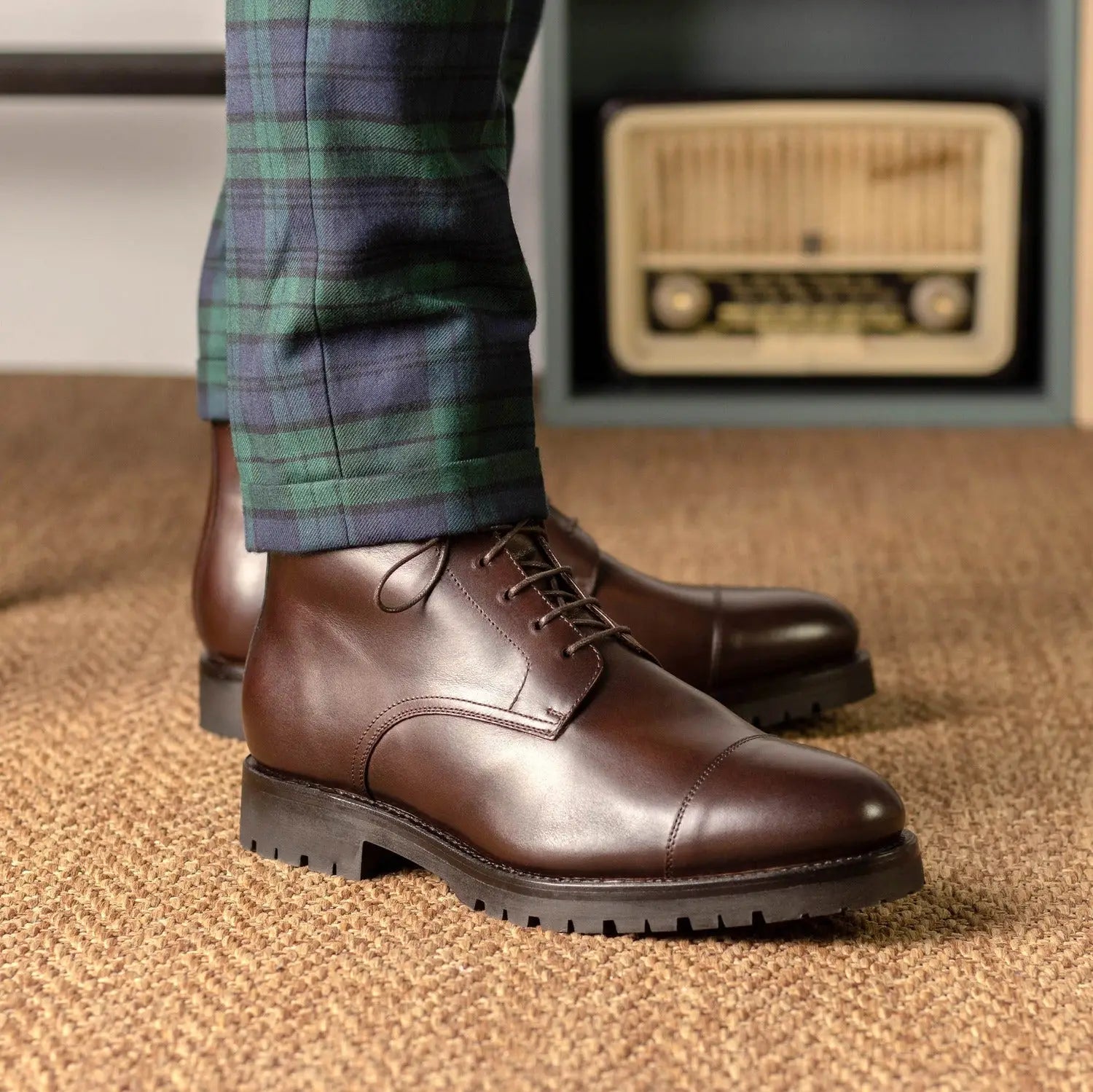 Bottines Derbie bout droit cuir homme