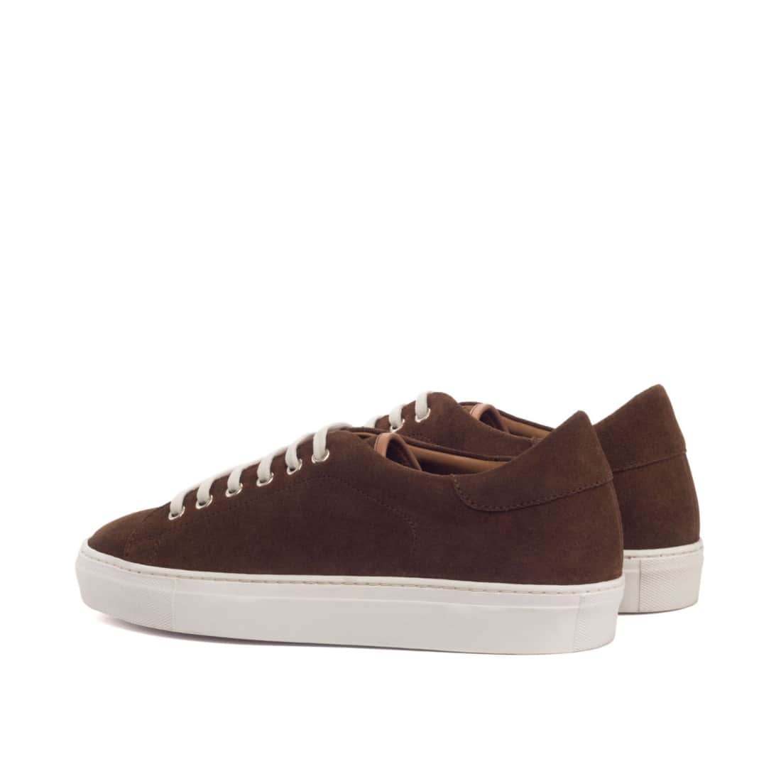 Sneakers Jersey en daim marron - Semelles Blanches
