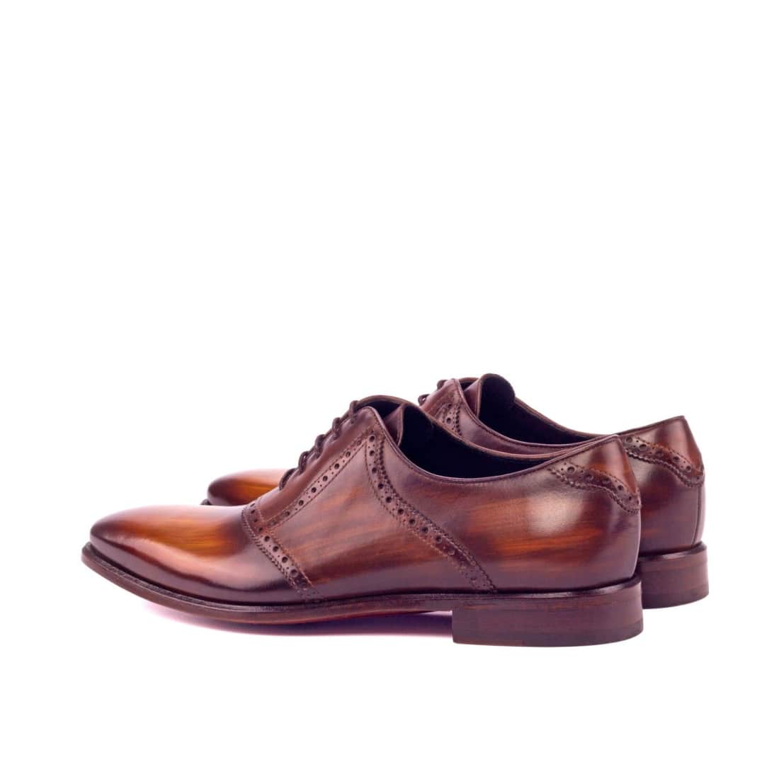 Richelieu Saddle en cuir patiné cognac - Chaussures