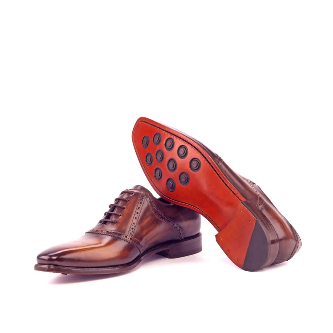 Richelieu Saddle en cuir patiné cognac - Chaussures