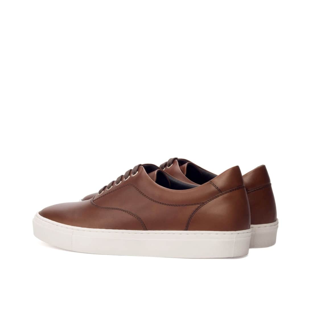 Sneakers Spinner en cuir marron moyen - Semelles Blanches