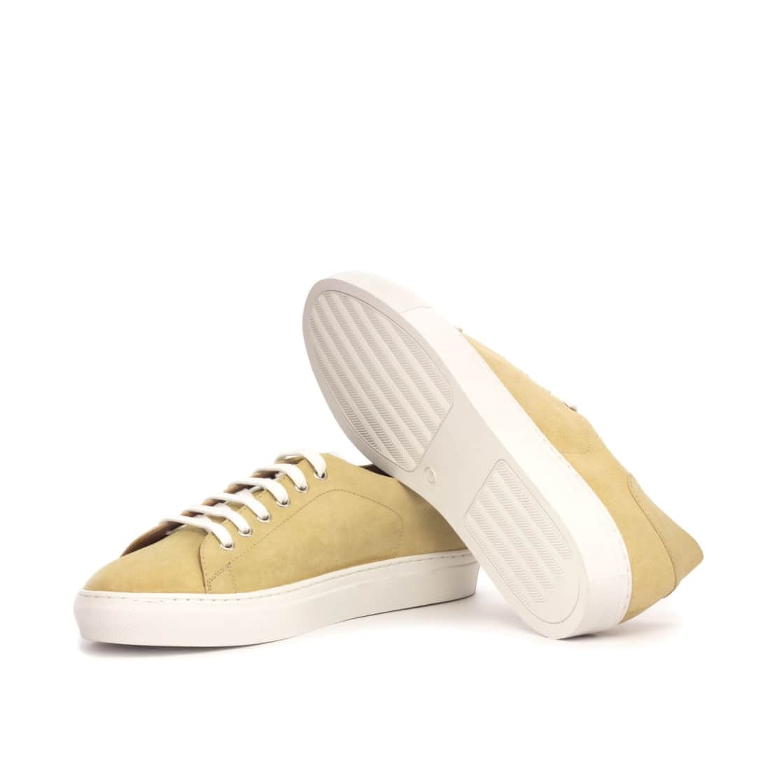 Sneakers Jersey en daim beige - Semelles Blanches
