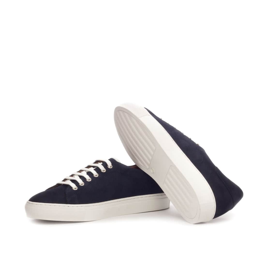 Sneakers Jersey en daim bleu - Semelles Blanches