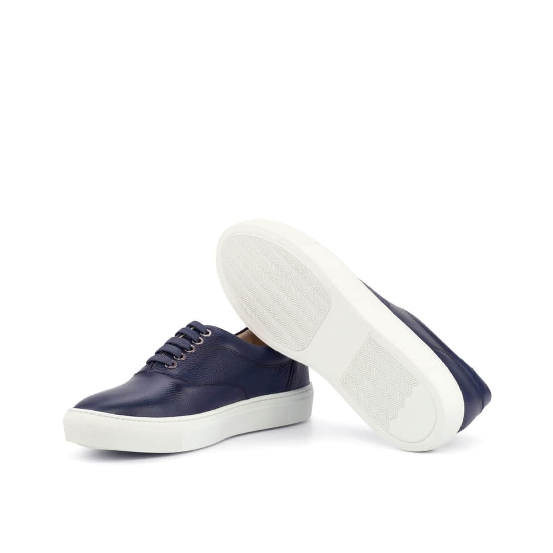 Sneakers Spinner en cuir grainé bleu marine - Semelles