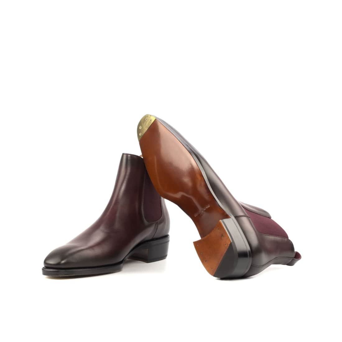 Cheslea Boots en cuir patiné bordeaux - Chaussures