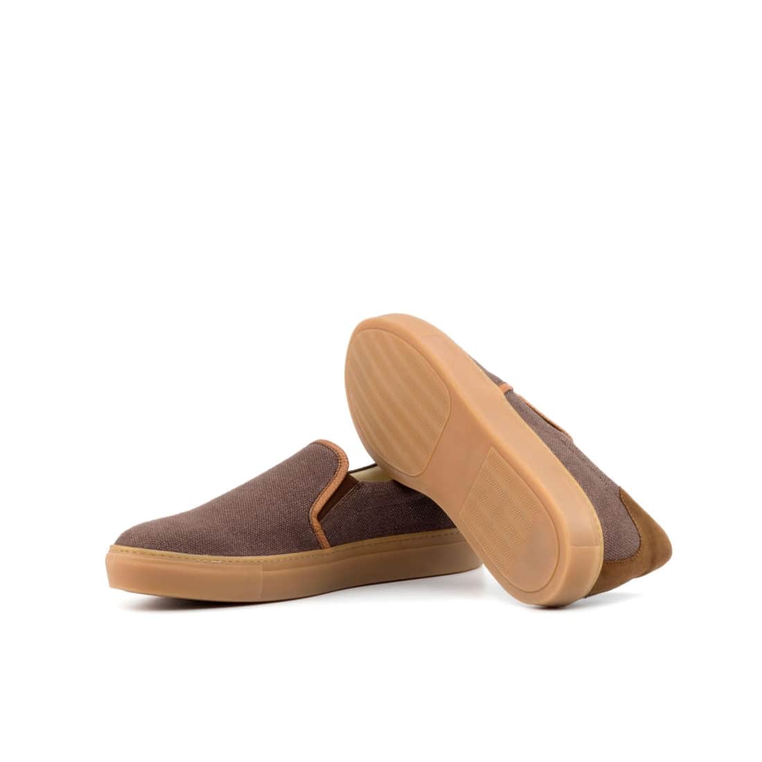 Sneakers Slip On en lin marron - Semelles Caramel