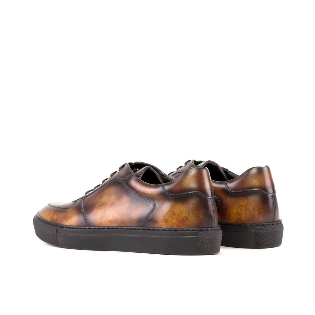 Sneakers Bumper en cuir patiné cognac - Semelles Noires