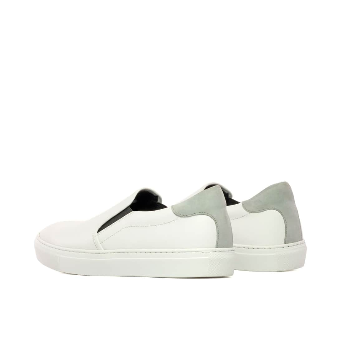 Sneakers Slip On en cuir blanc - Semelles Blanches