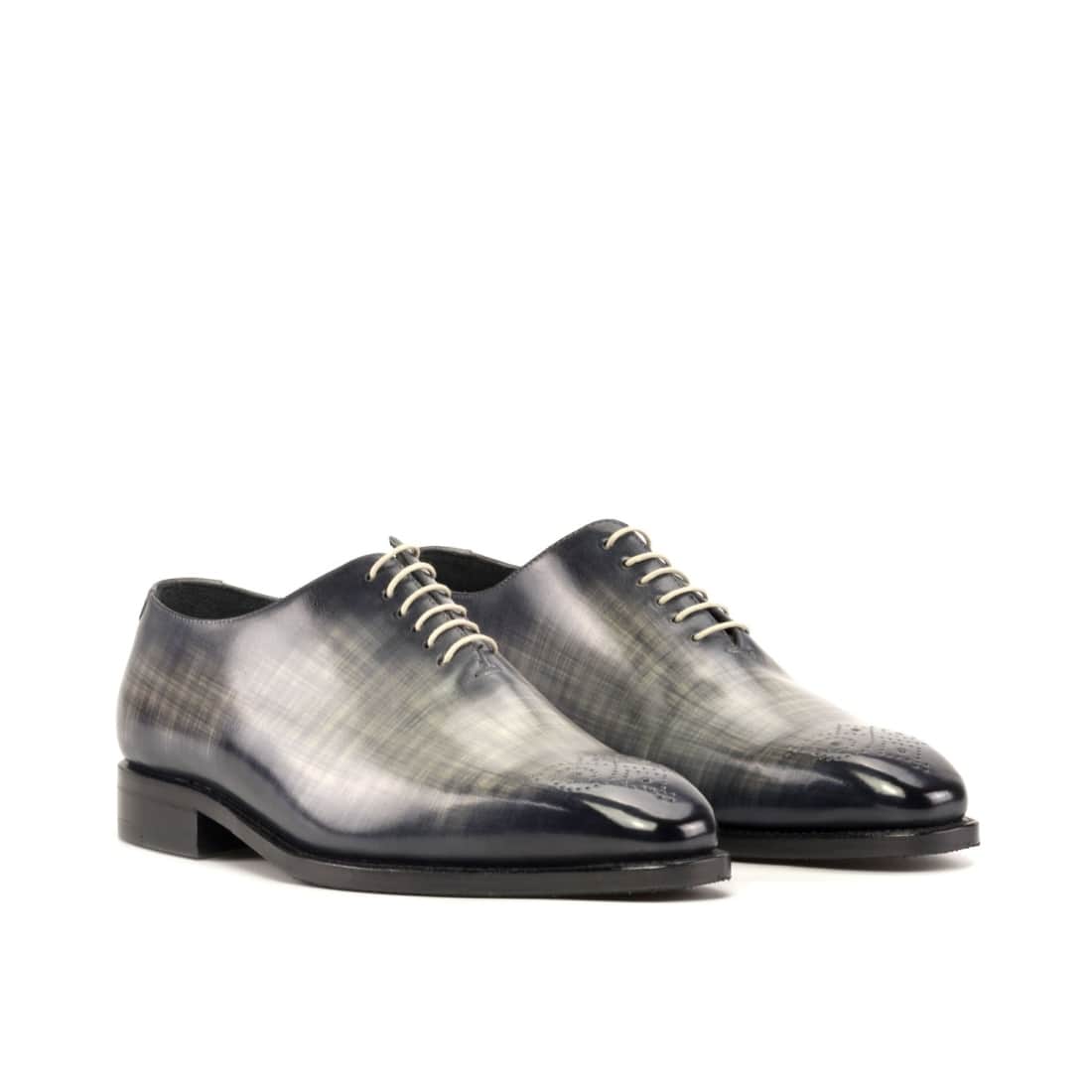 One Cut Homme en Cuir Gris Patiné Cousu Goodyear Norbert Bottier