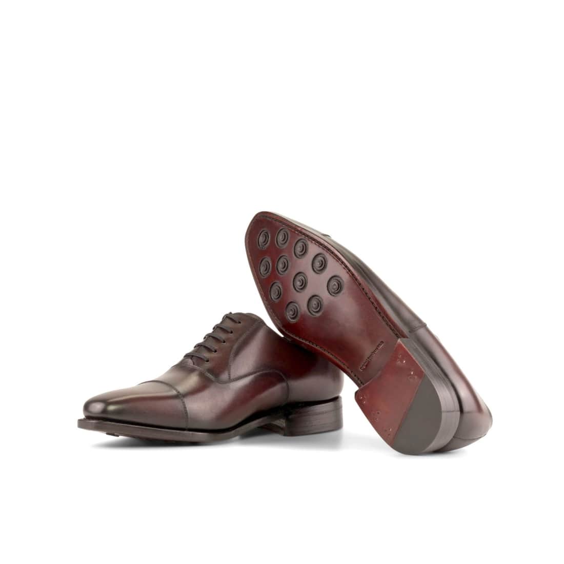 Richelieu bout droit en cuir bordeaux - Chaussures