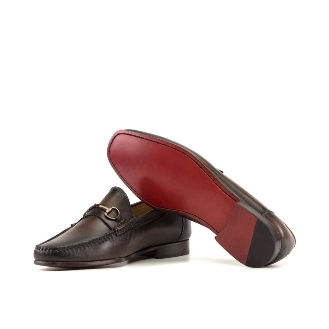 Mocassin à mors en cuir marron foncé - Chaussures