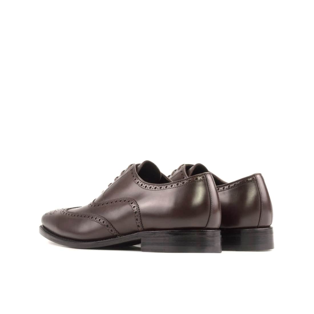 Richelieu fleuri en cuir marron foncé - Chaussures