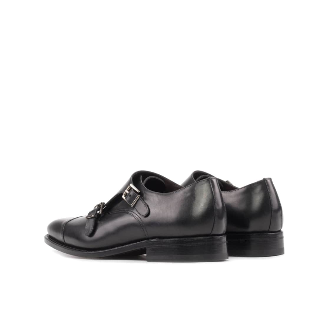 Chaussure double boucle en cuir noir - Chaussures