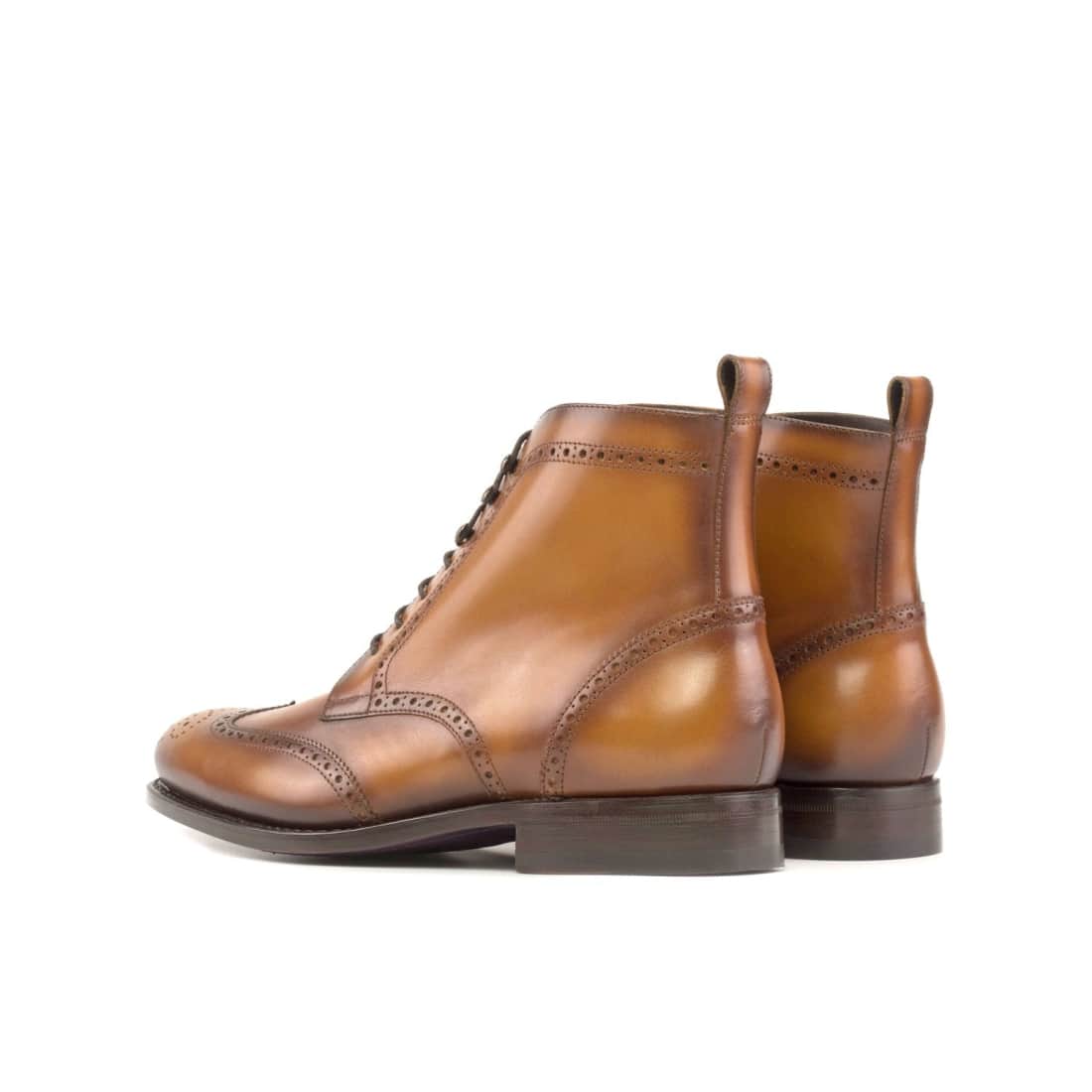 Bottines Derbies Brogue en cuir marron clair - Chaussures