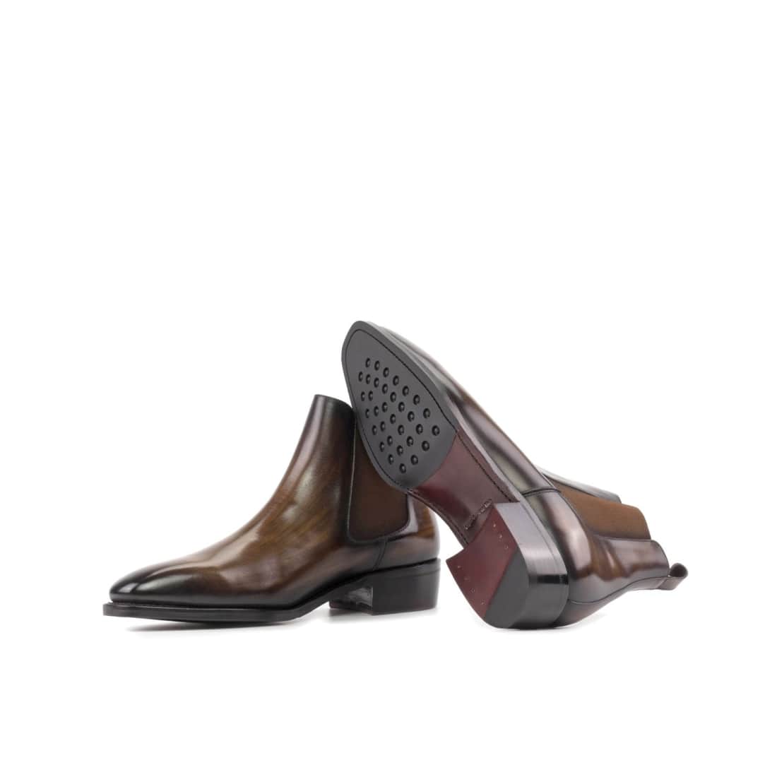 Cheslea Boots en cuir patiné marron - Chaussures
