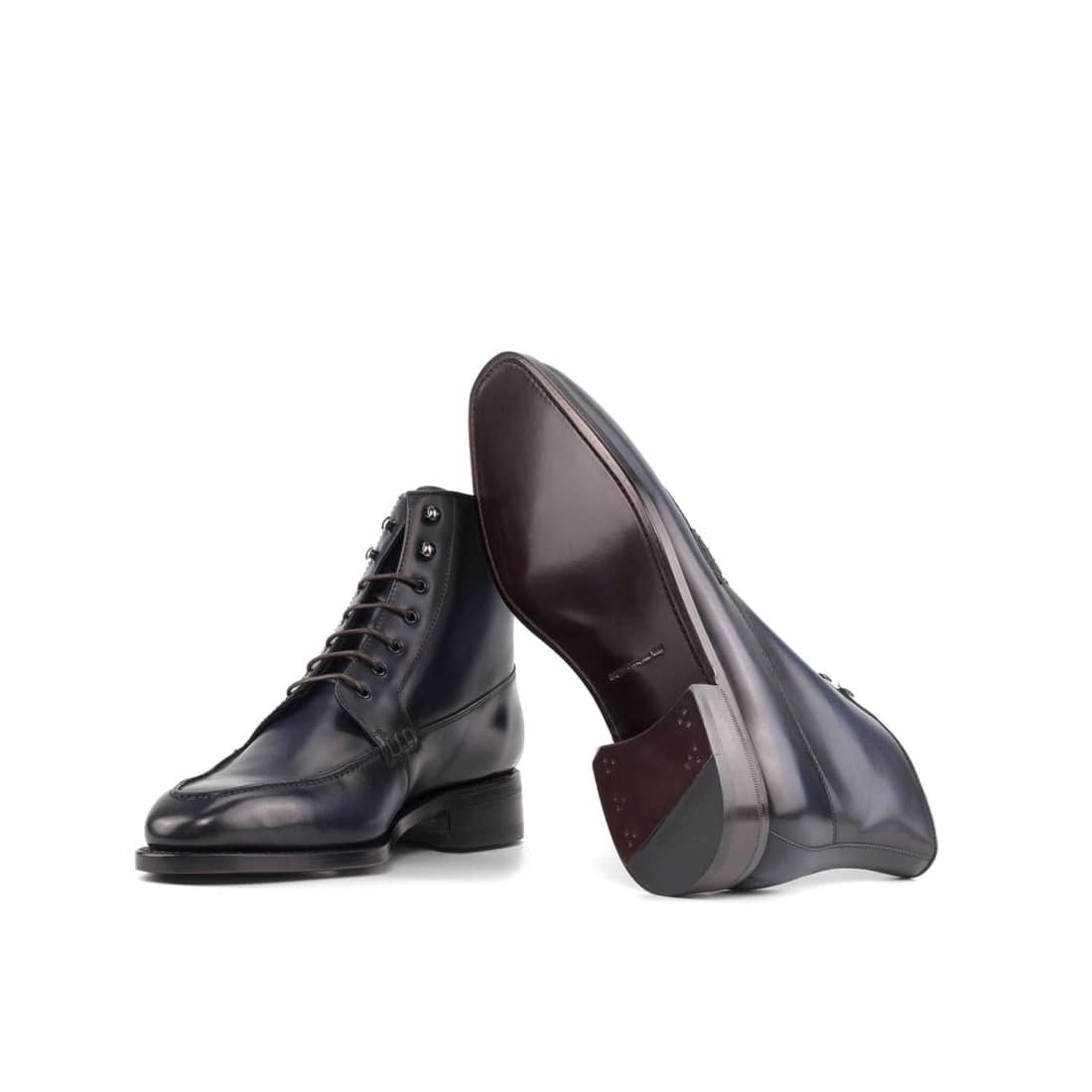 Bottines Derby Demi-Chasse en cuir bleu marine - Chaussures