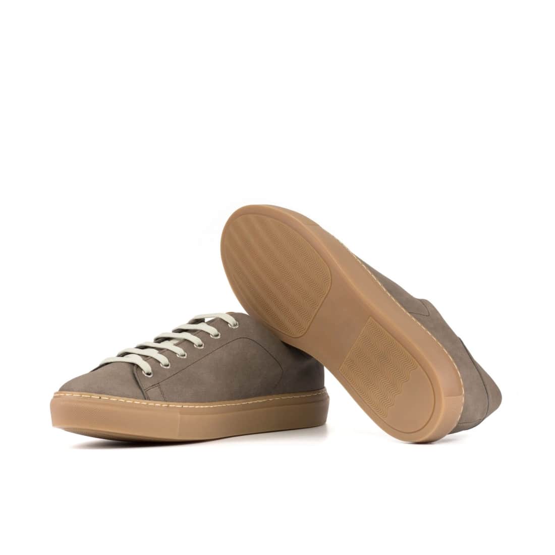 Sneakers Jersey en daim vegan taupe - Semelles Caramel