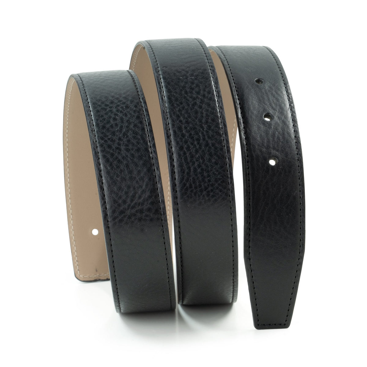 Ceinture réversible pour boucle H 32 mm – Cuir Noir / Beige