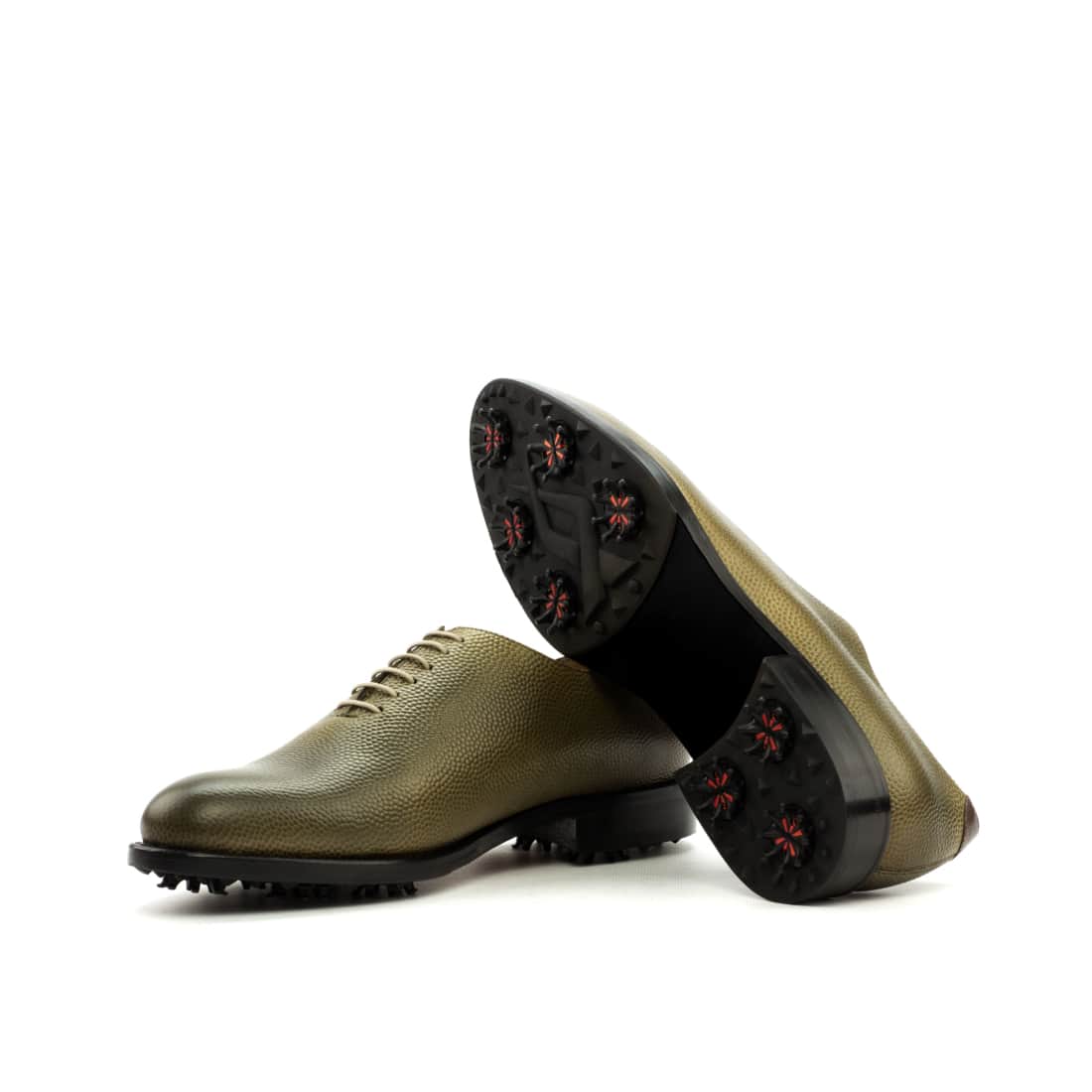 Richelieu One Cut de golf en cuir grainé vert olive