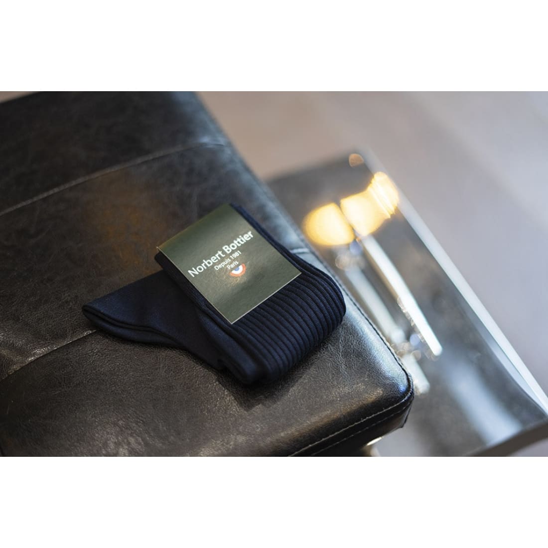 Chaussettes en fil d'Écosse Bleu Marine - Norbert Bottier