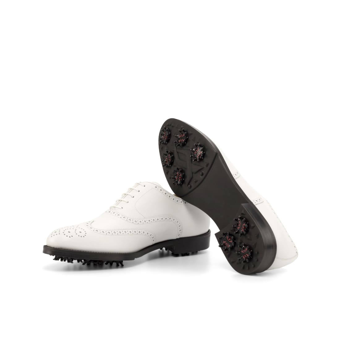 Derbies brogue à lacets de golf en cuir blanc - Chaussures