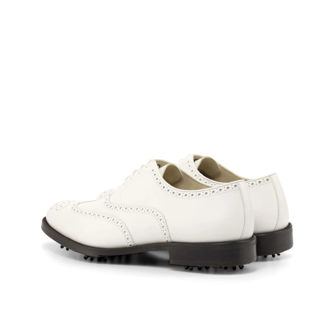 Derbies brogue à lacets de golf en cuir blanc - Chaussures