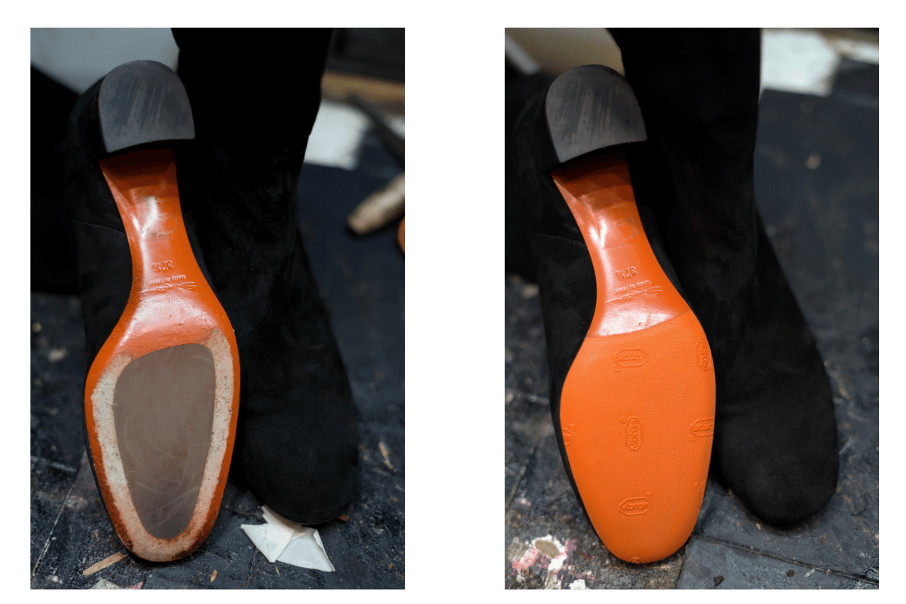 Patins chaussures femme Santoni cordonnier Norbert bottier