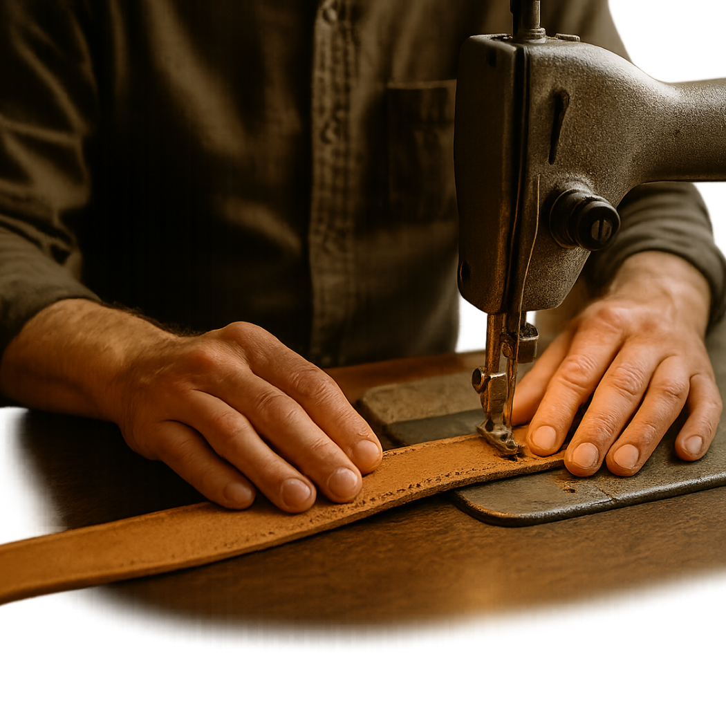 Reprise de couture sur la ceinture cordonnier