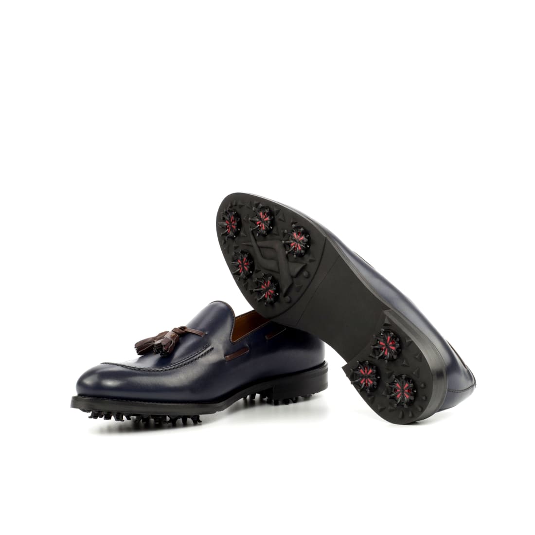 Mocassins à pampilles de golf en cuir marine - Chaussures