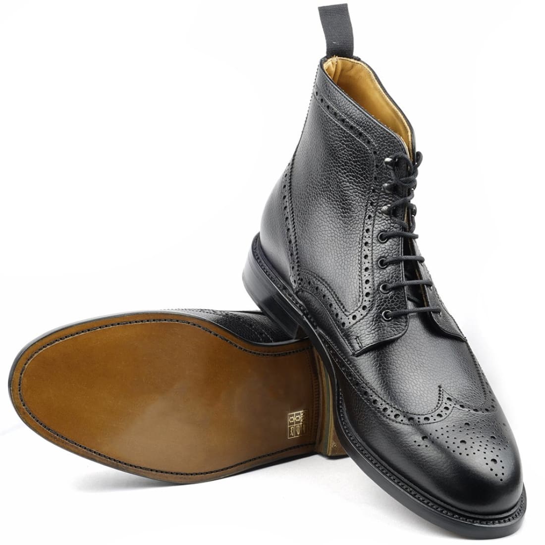 Mountain Boot's Cuir Grainé Noir-Chaussures-Norbert Bottier