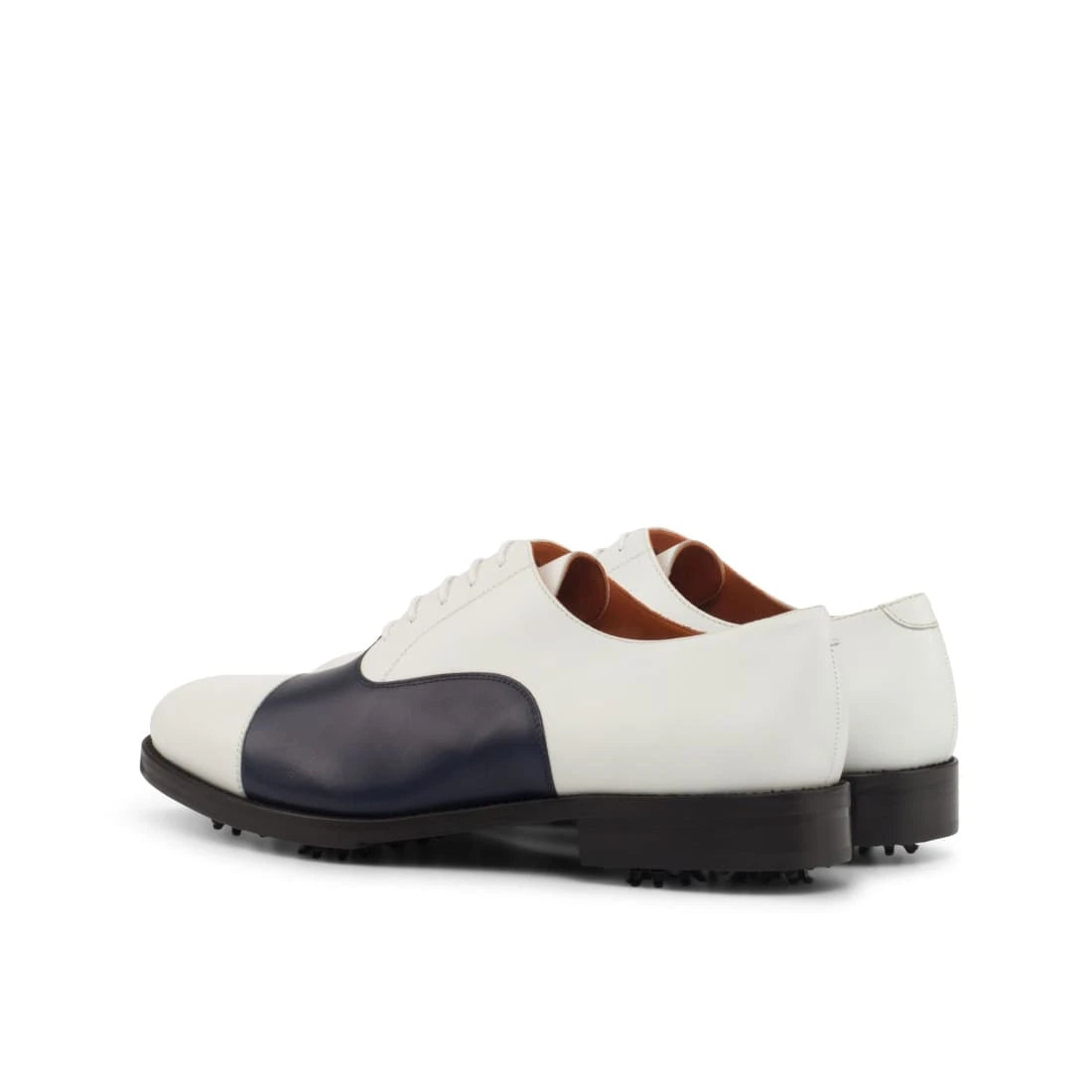 Richelieu de golf en cuir blanc et marine - Chaussures