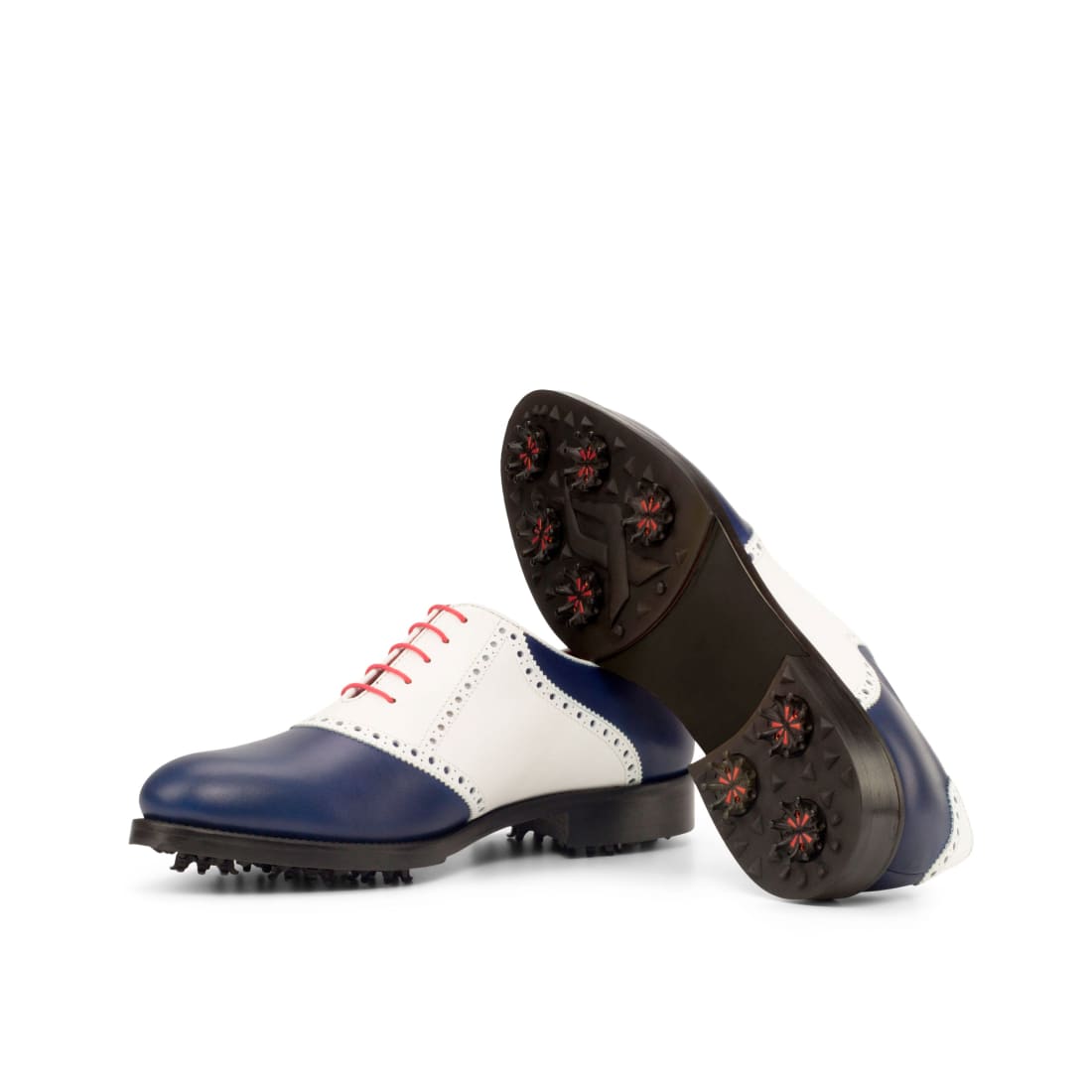 Richelieu de golf en cuir blanc et marine - Chaussures