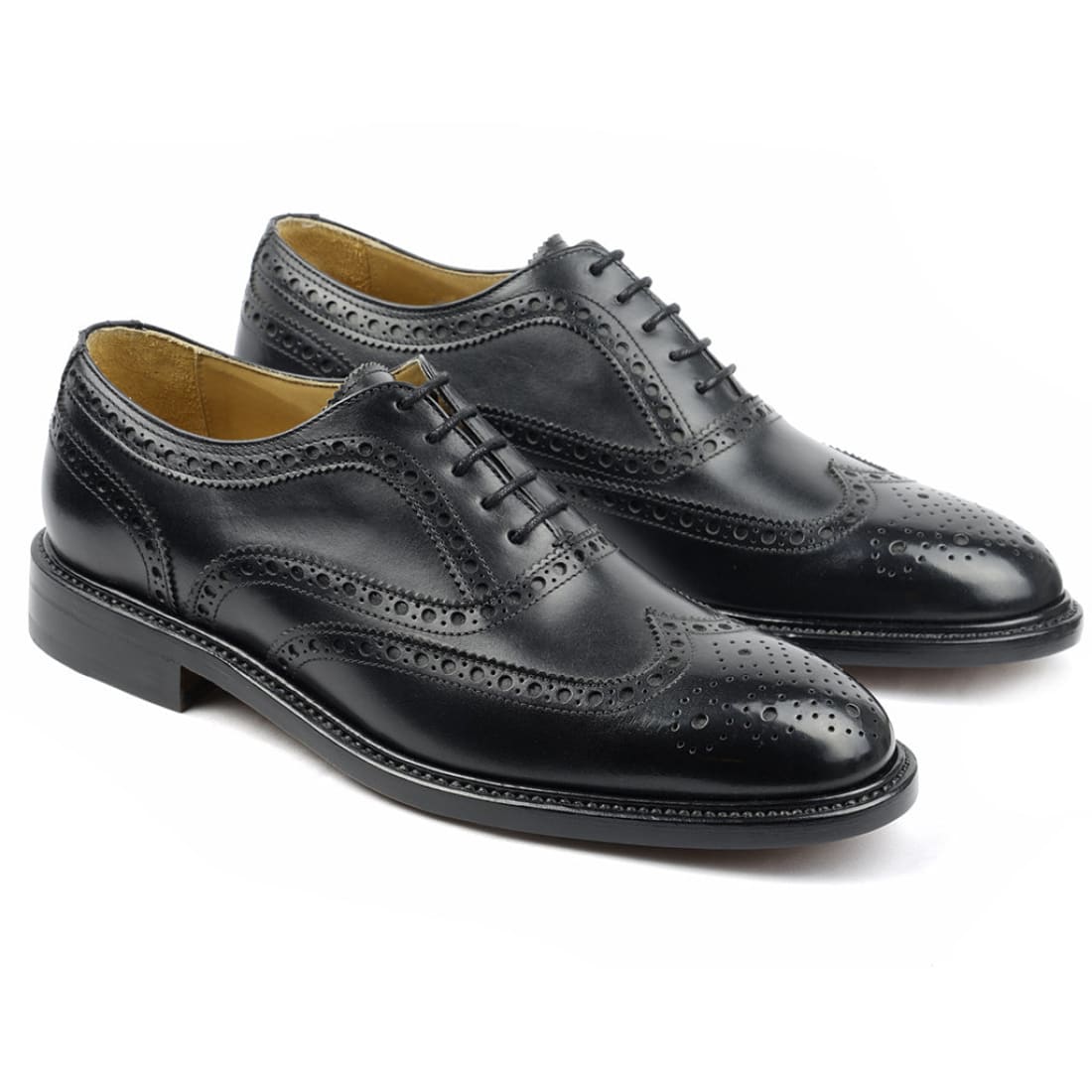 Cuir Chaussure Anglaise Homme Luxe Brogue Sheffield Cuir Noir