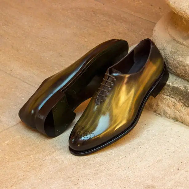 Chaussures en cuir patiné personnalisable