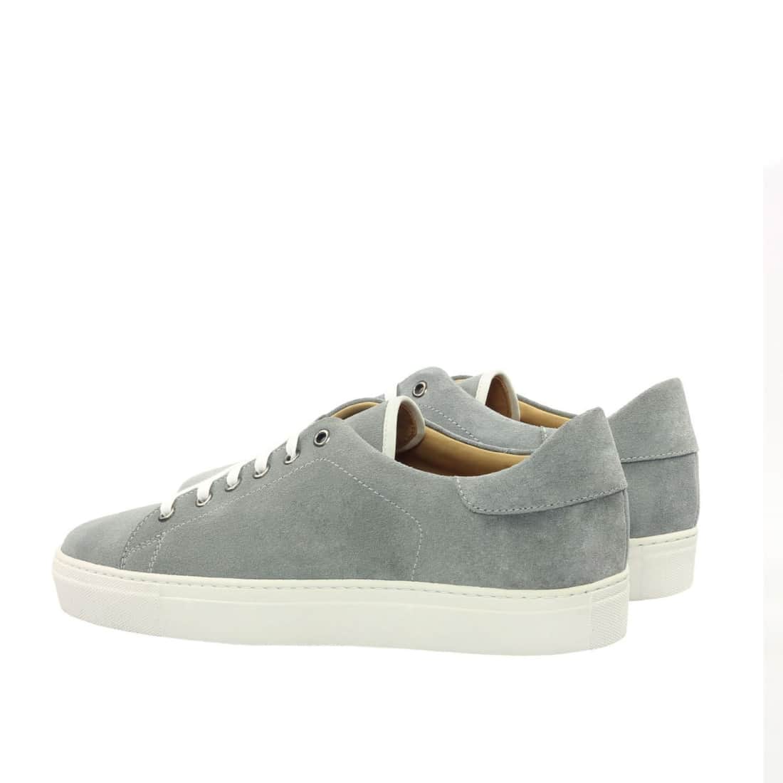 Sneakers Jersey en daim gris clair - Semelles Blanches