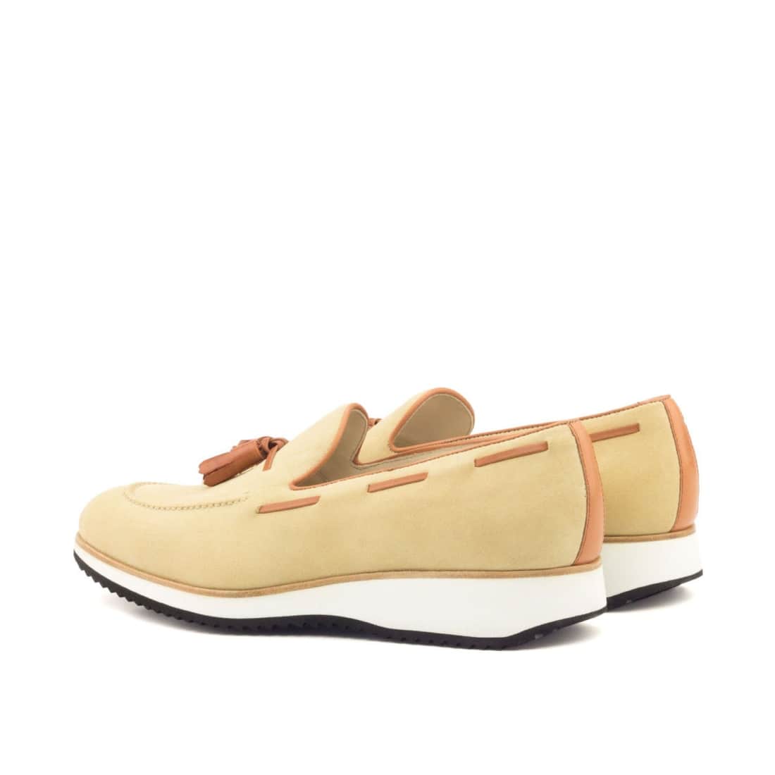 Mocassin à glands en daim beige - Semelles Sport – vue 3