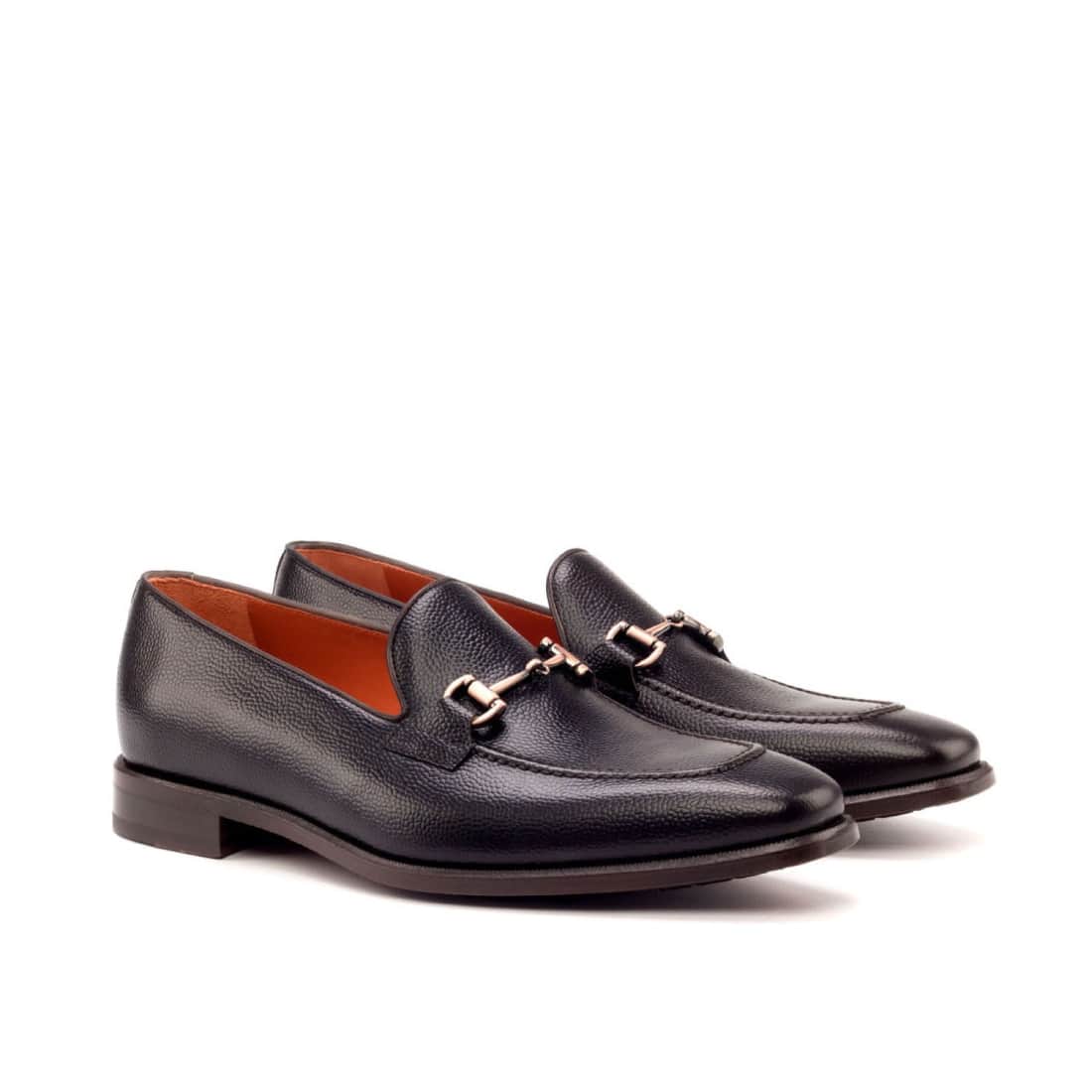 Mocassin à mors en cuir grainé marron foncé - Chaussures
