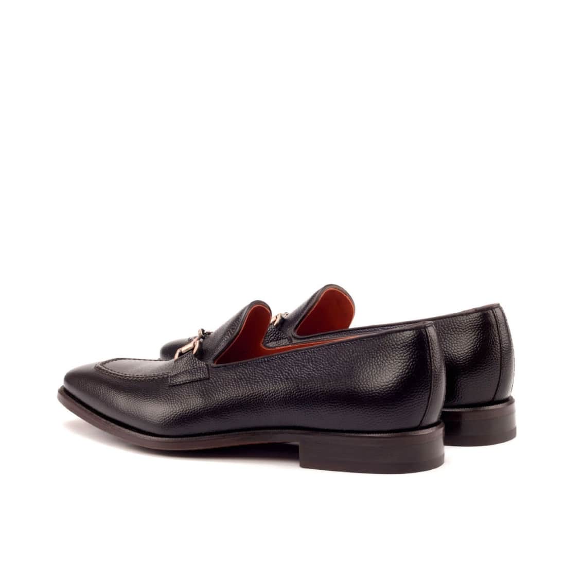 Mocassin à mors en cuir grainé marron foncé – vue 3
