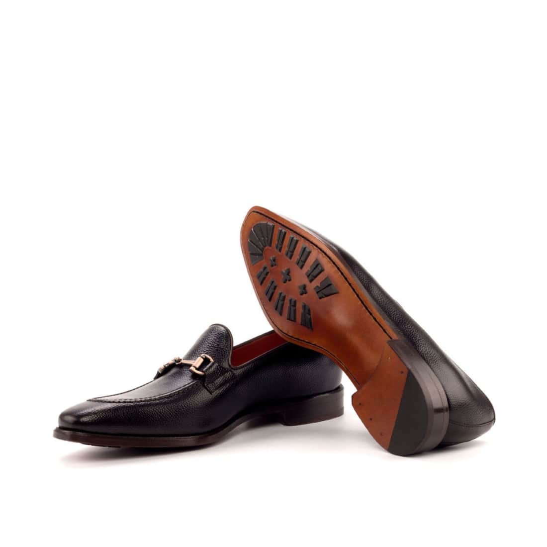 Mocassin à mors en cuir grainé marron foncé – vue 2