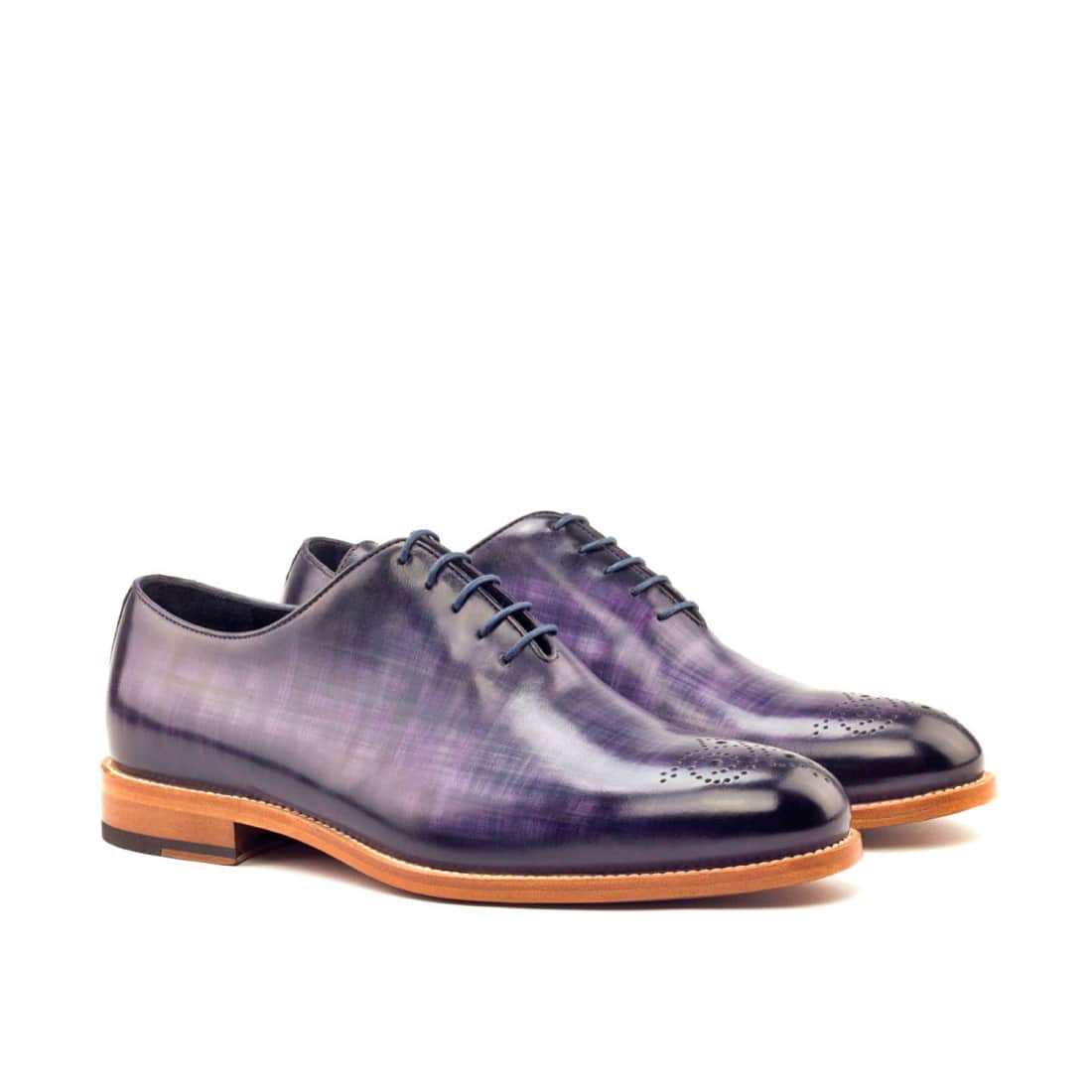 One Cut fleuri en cuir patiné violet
