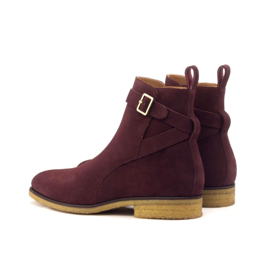 Bottines Jodhpur en daim bordeaux - Semelles Crêpe