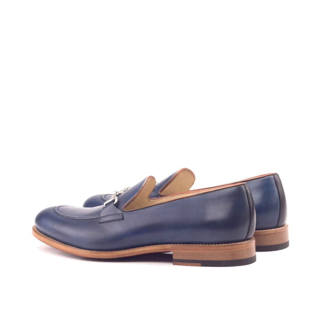 Mocassin à mors en cuir bleu marine – vue 3