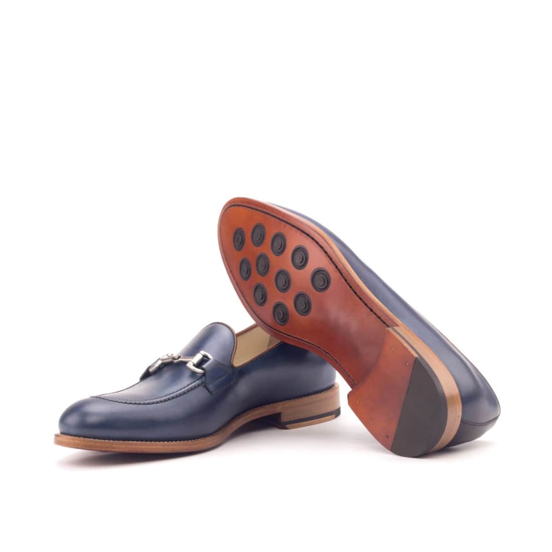 Mocassin à mors en cuir bleu marine – vue 2