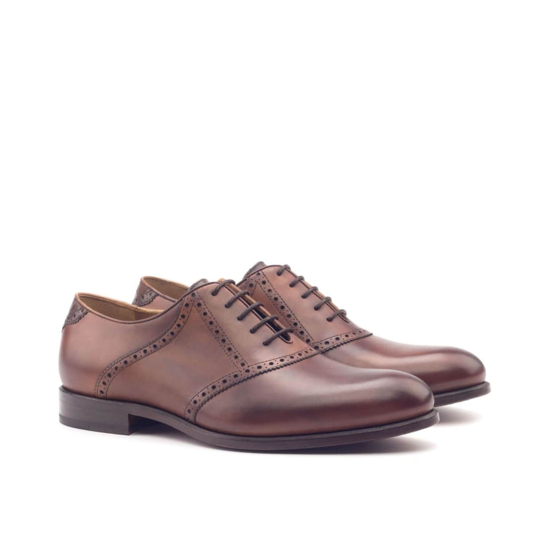 Richelieu Saddle en cuir marron clair - Chaussures