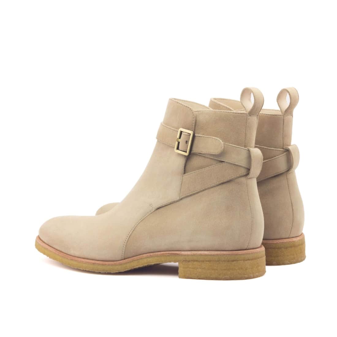 Bottines Jodhpur en daim beige - Semelles Crêpe – vue 3
