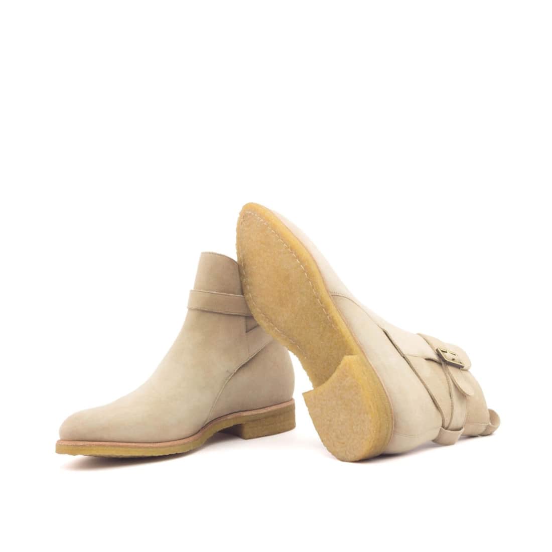 Bottines Jodhpur en daim beige - Semelles Crêpe – vue 2