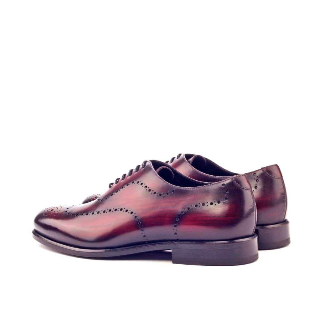 One Cut fleuri en cuir patiné bordeaux – vue 3