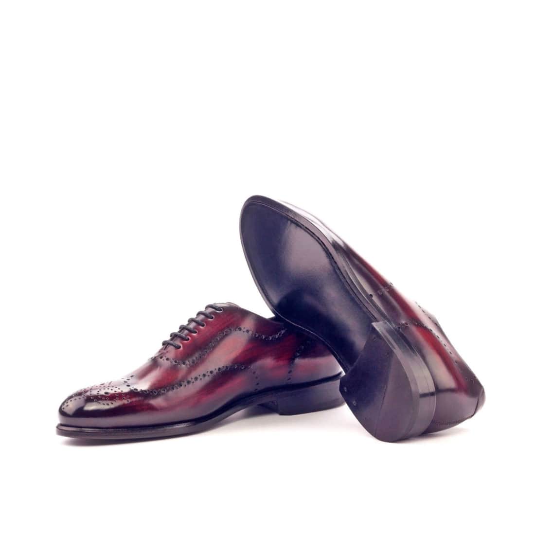 One Cut fleuri en cuir patiné bordeaux – vue 2