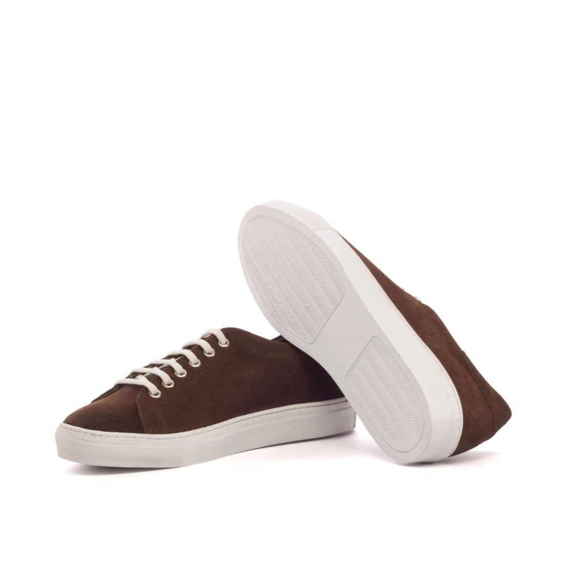 Sneakers Jersey en daim marron - Semelles Blanches – vue 2