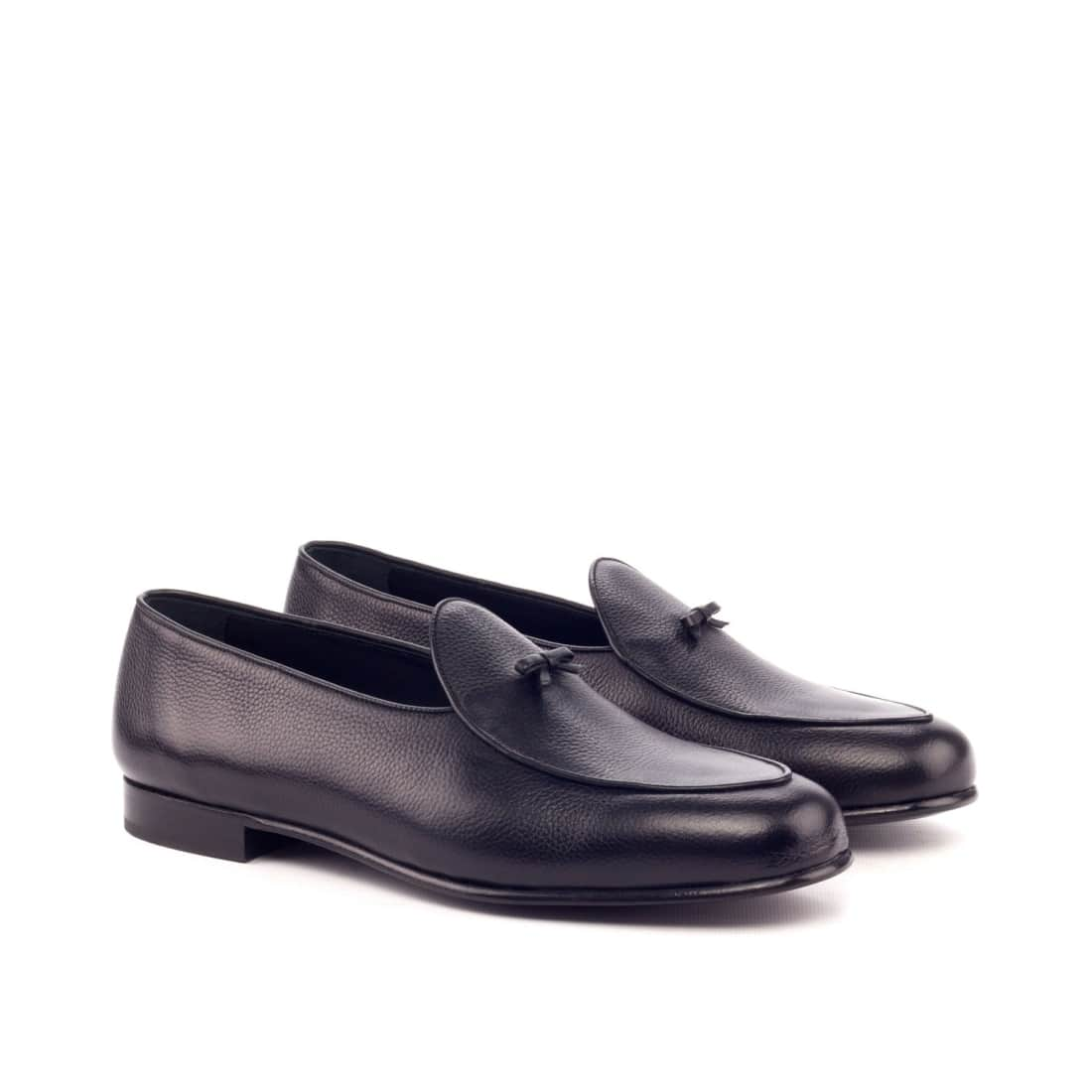 Mocassin Belge en cuir grainé noir - Chaussures